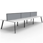 RAPIDLINE ETERNITY WORKSTATION 6 PERSON BACK TO BACK 1500 X 750MM WITH SCREEN NATURAL WHITE  BLACK