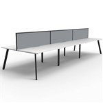 RAPIDLINE ETERNITY WORKSTATION 6 PERSON BACK TO BACK 1800 X 750MM WITH SCREEN NATURAL WHITE  BLACK