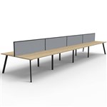 RAPIDLINE ETERNITY WORKSTATION 8 PERSON BACK TO BACK 1200 X 750MM WITH SCREEN NATURAL OAK  BLACK
