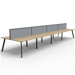 RAPIDLINE ETERNITY WORKSTATION 8 PERSON BACK TO BACK 1800 X 750MM WITH SCREEN NATURAL OAK  BLACK