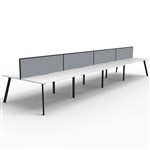 RAPIDLINE ETERNITY WORKSTATION 8 PERSON BACK TO BACK 1800 X 750MM WITH SCREEN NATURAL WHITE  BLACK
