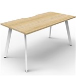 RAPIDLINE ETERNITY WORKSTATION 1 PERSON 1500 X 750MM NATURAL OAK  WHITE SATIN