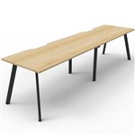 RAPIDLINE ETERNITY WORKSTATION 2 PERSON 1200 X 750MM NATURAL OAK  BLACK