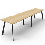 RAPIDLINE ETERNITY WORKSTATION 2 PERSON 1500 X 750MM NATURAL OAK  BLACK