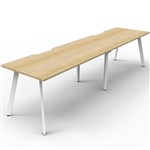 RAPIDLINE ETERNITY WORKSTATION 2 PERSON 1500 X 750MM NATURAL OAK  WHITE SATIN