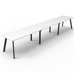 RAPIDLINE ETERNITY WORKSTATION 3 PERSON 1200 X 750MM NATURAL WHITE  BLACK
