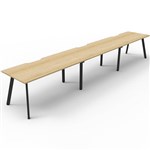 RAPIDLINE ETERNITY WORKSTATION 3 PERSON 1800 X 750MM NATURAL OAK  BLACK