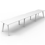 RAPIDLINE ETERNITY WORKSTATION 3 PERSON 1800 X 750MM NATURAL WHITE  WHITE SATIN