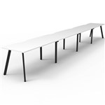 RAPIDLINE ETERNITY WORKSTATION 4 PERSON 1500 X 750MM NATURAL WHITE  BLACK