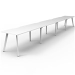 RAPIDLINE ETERNITY WORKSTATION 4 PERSON 1500 X 750MM NATURAL WHITE  WHITE SATIN