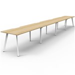 RAPIDLINE ETERNITY WORKSTATION 4 PERSON 1800 X 750MM NATURAL OAK  WHITE SATIN