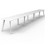 RAPIDLINE ETERNITY WORKSTATION 4 PERSON 1800 X 750MM NATURAL WHITE  WHITE SATIN