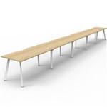 RAPIDLINE ETERNITY WORKSTATION 5 PERSON 1200 X 750MM NATURAL OAK  WHITE SATIN