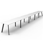 RAPIDLINE ETERNITY WORKSTATION 5 PERSON 1200 X 750MM NATURAL WHITE  BLACK