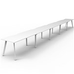 RAPIDLINE ETERNITY WORKSTATION 5 PERSON 1200 X 750MM NATURAL WHITE  WHITE SATIN