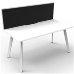 RAPIDLINE ETERNITY WORKSTATION 1 PERSON 1200 X 750MM WITH SCREEN NATURAL WHITE  WHITE SATIN