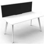 RAPIDLINE ETERNITY WORKSTATION 1 PERSON 1500 X 750MM WITH SCREEN NATURAL WHITE  WHITE SATIN