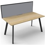 RAPIDLINE ETERNITY WORKSTATION 1 PERSON 1800 X 750MM WITH SCREEN NATURAL OAK  BLACK