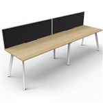 RAPIDLINE ETERNITY WORKSTATION 2 PERSON 1200 X 750MM WITH SCREEN NATURAL OAK  WHITE SATIN