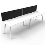 RAPIDLINE ETERNITY WORKSTATION 2 PERSON 1200 X 750MM WITH SCREEN NATURAL WHITE  WHITE SATIN