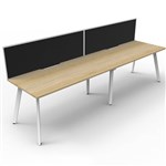 RAPIDLINE ETERNITY WORKSTATION 2 PERSON 1800 X 750MM WITH SCREEN NATURAL OAK  WHITE SATIN