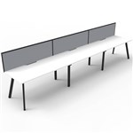 RAPIDLINE ETERNITY WORKSTATION 3 PERSON 1200 X 750MM WITH SCREEN NATURAL WHITE  BLACK