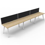 RAPIDLINE ETERNITY WORKSTATION 3 PERSON 1500 X 750MM WITH SCREEN NATURAL OAK  WHITE SATIN