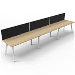 RAPIDLINE ETERNITY WORKSTATION 3 PERSON 1800 X 750MM WITH SCREEN NATURAL OAK  WHITE SATIN
