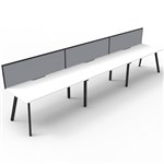 RAPIDLINE ETERNITY WORKSTATION 3 PERSON 1800 X 750MM WITH SCREEN NATURAL WHITE  BLACK