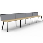 RAPIDLINE ETERNITY WORKSTATION 4 PERSON 1200 X 750MM WITH SCREEN NATURAL OAK  BLACK