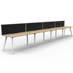 RAPIDLINE ETERNITY WORKSTATION 4 PERSON 1200 X 750MM WITH SCREEN NATURAL OAK  WHITE SATIN