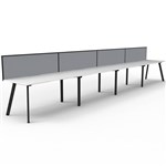 RAPIDLINE ETERNITY WORKSTATION 4 PERSON 1200 X 750MM WITH SCREEN NATURAL WHITE  BLACK
