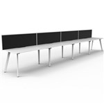 RAPIDLINE ETERNITY WORKSTATION 4 PERSON 1200 X 750MM WITH SCREEN NATURAL WHITE  WHITE SATIN