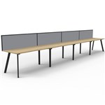 RAPIDLINE ETERNITY WORKSTATION 4 PERSON 1500 X 750MM WITH SCREEN NATURAL OAK  BLACK