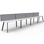RAPIDLINE ETERNITY WORKSTATION 4 PERSON 1500 X 750MM WITH SCREEN NATURAL WHITE  BLACK