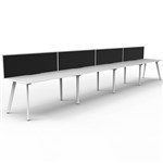 RAPIDLINE ETERNITY WORKSTATION 4 PERSON 1500 X 750MM WITH SCREEN NATURAL WHITE  WHITE SATIN