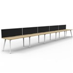 RAPIDLINE ETERNITY WORKSTATION 5 PERSON 1200 X 750MM WITH SCREEN NATURAL OAK  WHITE SATIN
