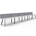 RAPIDLINE ETERNITY WORKSTATION 5 PERSON 1200 X 750MM WITH SCREEN NATURAL WHITE  BLACK