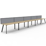 RAPIDLINE ETERNITY WORKSTATION 5 PERSON 1500 X 750MM WITH SCREEN NATURAL OAK  BLACK