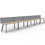 RAPIDLINE ETERNITY WORKSTATION 5 PERSON 1800 X 750MM WITH SCREEN NATURAL OAK  BLACK