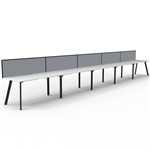 RAPIDLINE ETERNITY WORKSTATION 5 PERSON 1800 X 750MM WITH SCREEN NATURAL WHITE  BLACK