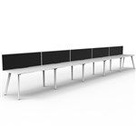 RAPIDLINE ETERNITY WORKSTATION 5 PERSON 1800 X 750MM WITH SCREEN NATURAL WHITE  WHITE SATIN