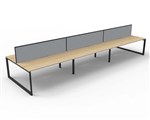 RAPID INFINITY DELUXE 6 PERSON LOOP LEG DOUBLE SIDED WORKSTATION WITH SCREEN
