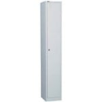 GO STEEL LOCKER 1 DOOR 305 X 455 X 1830MM SILVER GREY
