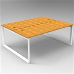 RAPID INFINITY 2 PERSON LOOP LEG DOUBLE SIDED WORKSTATION 1200 X 700MM BEECH