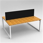 RAPID INFINITY 2 PERSON LOOP LEG DOUBLE SIDED WORKSTATION WITH SCREEN 1200 X 700MM BEECH