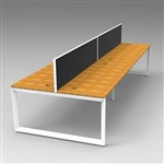 RAPID INFINITY 4 PERSON LOOP LEG DOUBLE SIDED WORKSTATION WITH SCREEN 1500 X 700MM BEECH