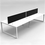 RAPID INFINITY 4 PERSON LOOP LEG DOUBLE SIDED WORKSTATION WITH SCREEN 1500 X 700MM WHITE