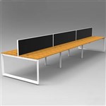 RAPID INFINITY 6 PERSON LOOP LEG DOUBLE SIDED WORKSTATION WITH SCREEN 1800 X 700MM BEECH