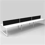 RAPID INFINITY 6 PERSON LOOP LEG DOUBLE SIDED WORKSTATION WITH SCREEN 1800 X 700MM WHITE